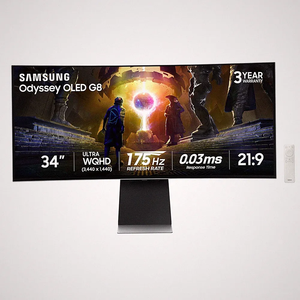 Samsung 34 Odyssey OLED G8 Gaming Monitor 175Hz 0.03ms G Sync DG856SNXZA QD-OLED