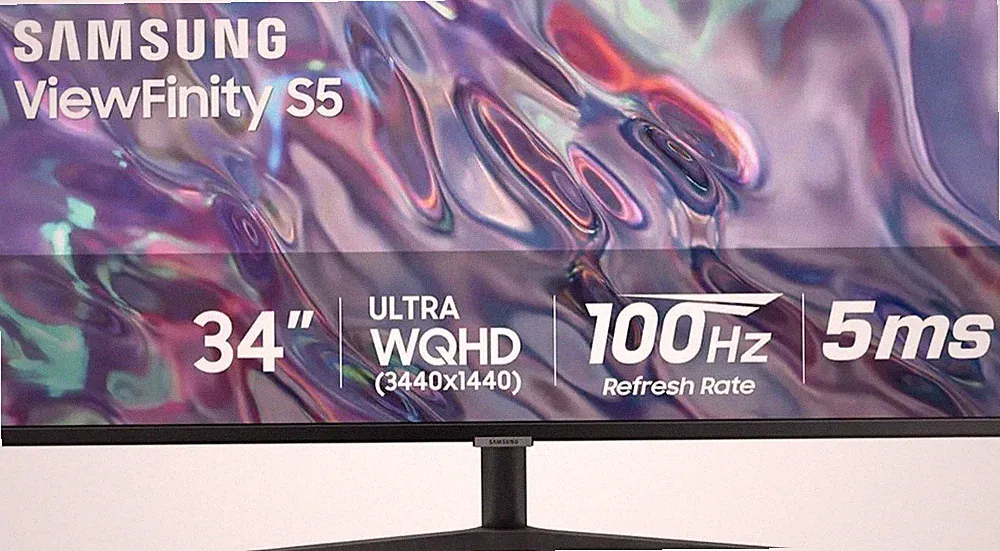 SAMSUNG 34" ViewFinity S50GC Series Ultrawide QHD Monitor, 100Hz