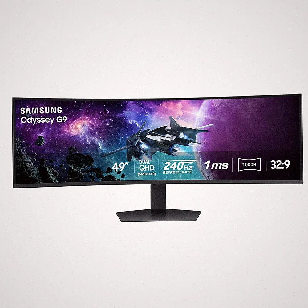 SAMSUNG 49” Odyssey G9 Series DQHD 1000R Curved Gaming Monitor, 1ms(GtG)
