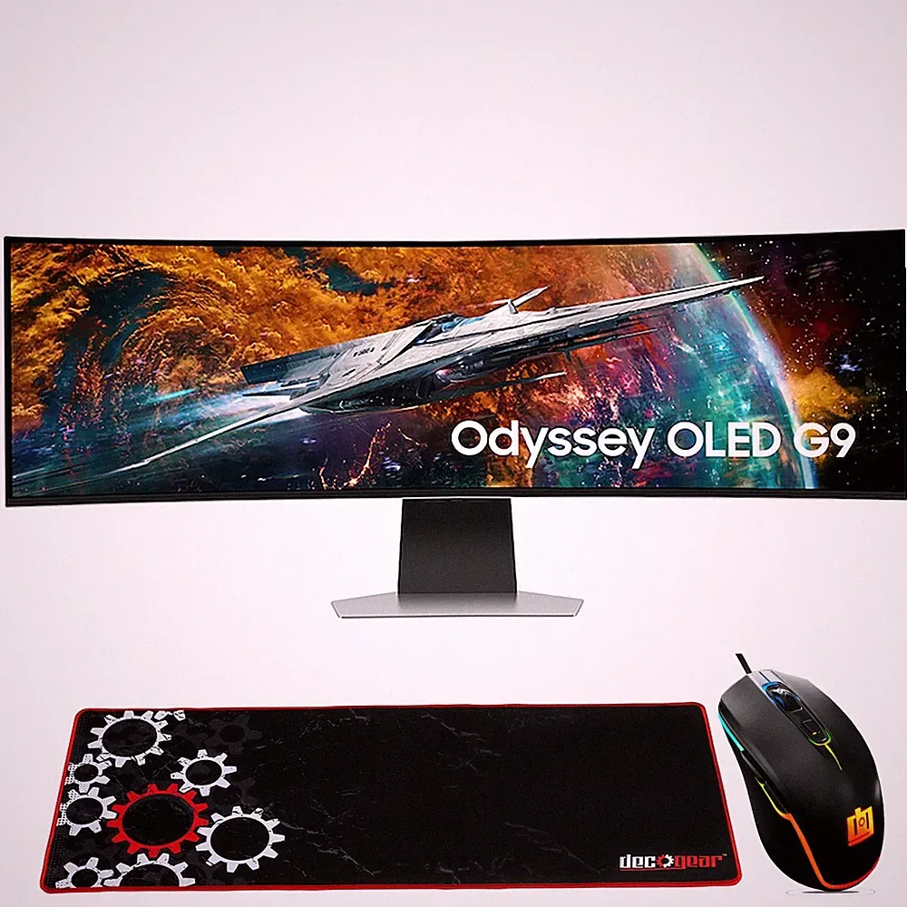 Samsung 57" Odyssey Neo G9 Dual 4K Mini-LED Curved Gaming Monitor + Mouse & Pad