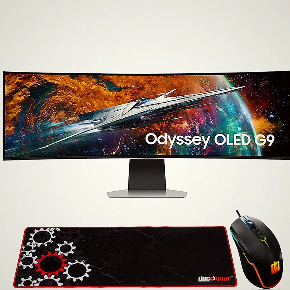 Samsung 57" Odyssey Neo G9 Dual 4K Mini-LED Curved Gaming Monitor + Mouse & Pad