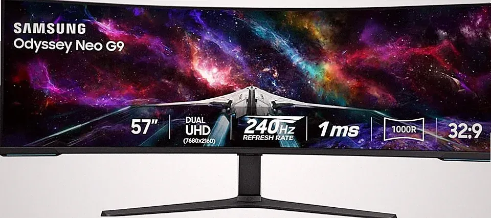 Samsung 57" Odyssey Neo G9 Series Dual 4K UHD Curved Gaming Monitor 240Hz 1ms