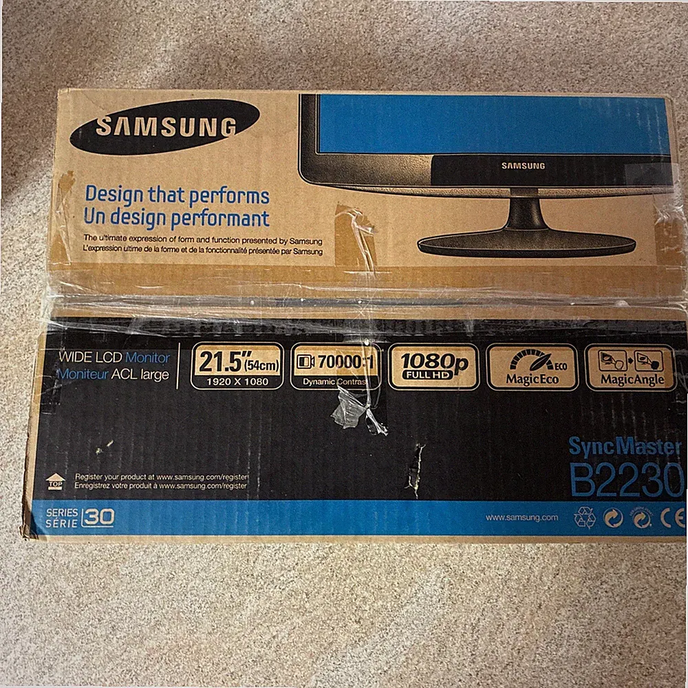 Samsung B2230 21.5" LCD Monitor VGA, w/ STAND , VGA & POWER CABLES / Test