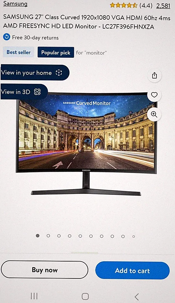 Samsung Curved Computer Gaming Monitor