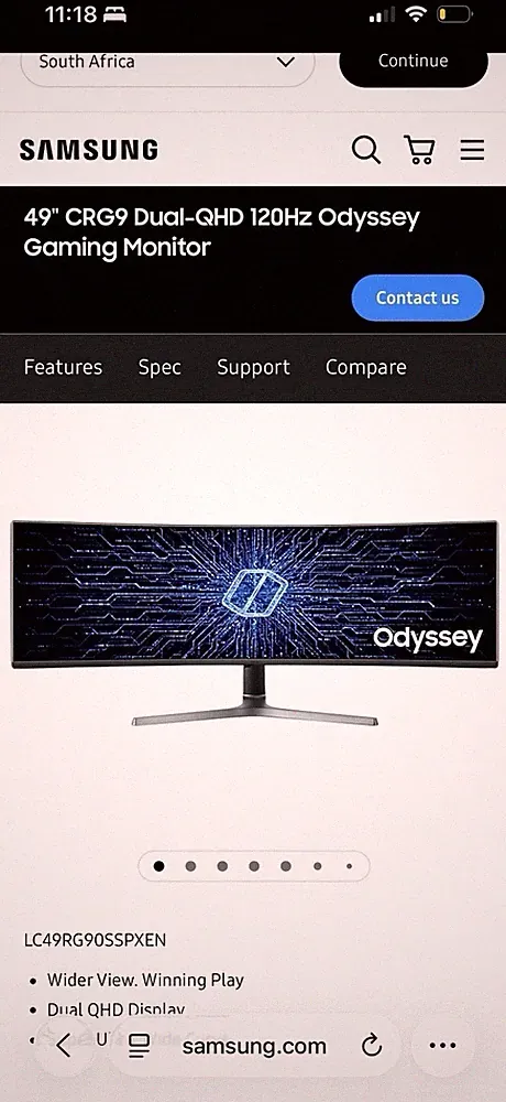 Samsung Odyssey CRG9 49" Curved QLED 5120x1440 120Hz 32:9 Gaming
