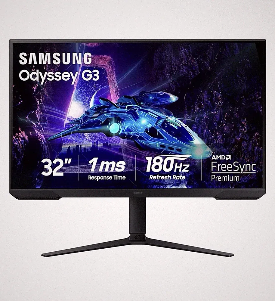 Samsung Odyssey G3 32 in Gaming Monitor 180Hz 1ms AMD FreeSync Premium Black