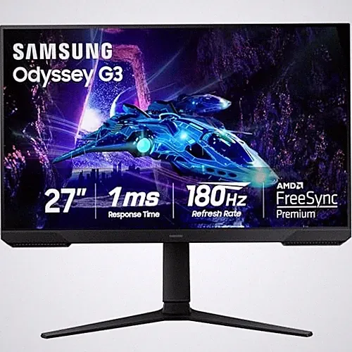 Samsung Odyssey G3 (G30D) 27" Gaming Monitor - FHD, 180 Hz, FreeSync, VA - Black