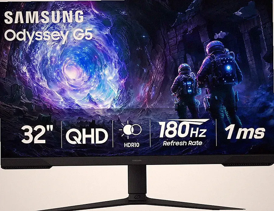 Samsung Odyssey G5 32in QHD 180Hz 1ms Gaming Monitor HDR10 FreeSync Black