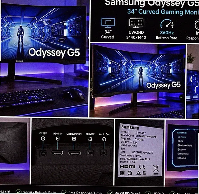 Samsung Odyssey G5 34" Curved UWQHD VA QLED HDR10 165Hz 1ms Adaptive-Sync
