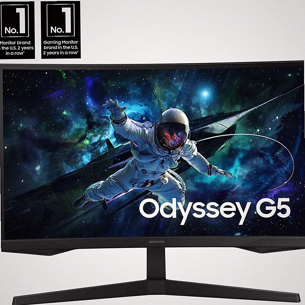 Samsung Odyssey G55C 32" QHD 1440p 165Hz 1ms 1000R Curved Gaming Monitor, Black