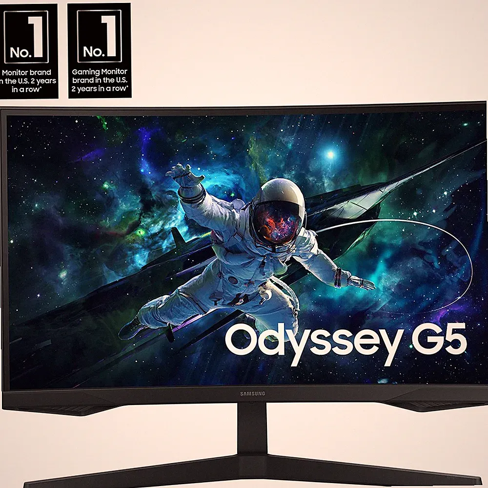 Samsung Odyssey G55C 32" QHD 1440p 165Hz 1ms 1000R Curved Gaming Monitor, Black