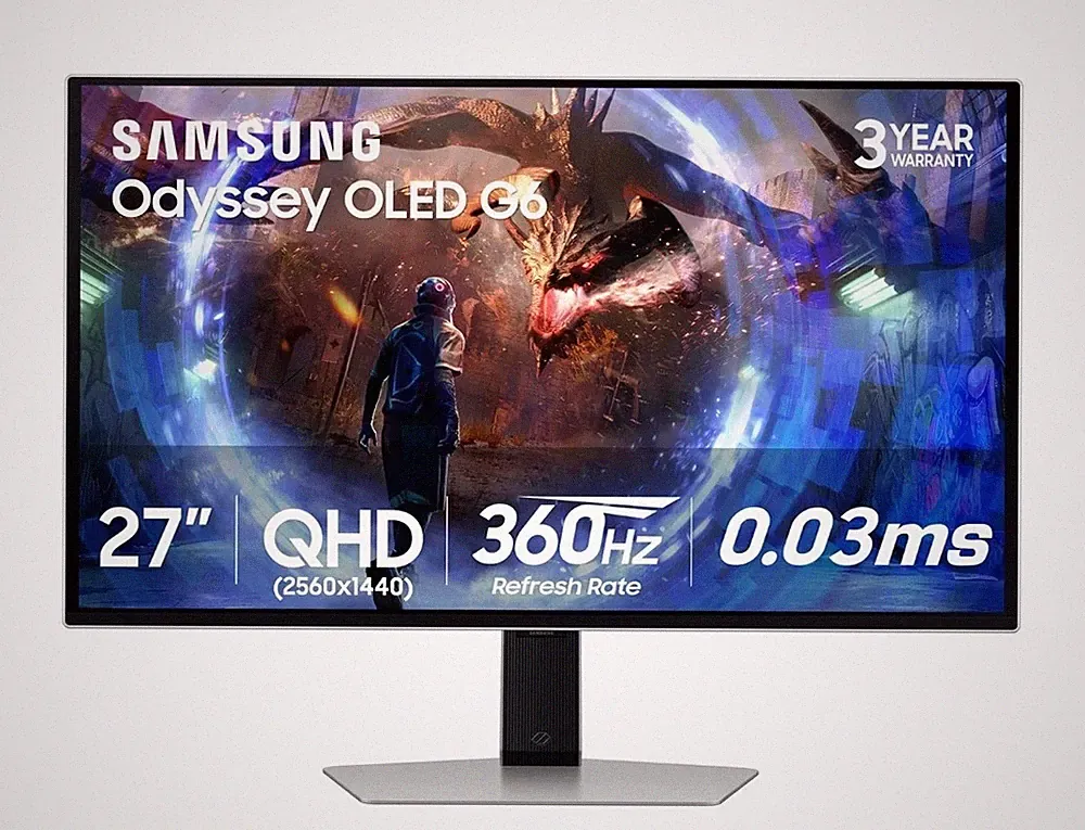 Samsung Odyssey G6 OLED G60SD 27" 360Hz 1440P QHD Gaming Monitor