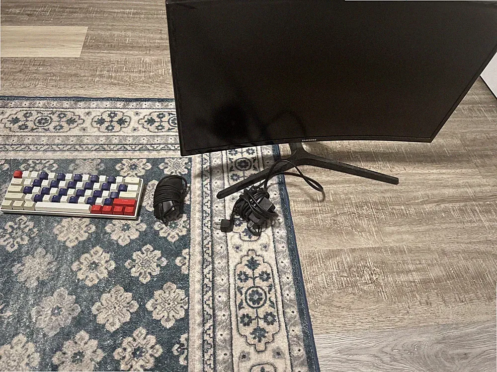 Samsung Odyssey Gaming Monitor, A Custom Key Bored, And A Razer Mouse