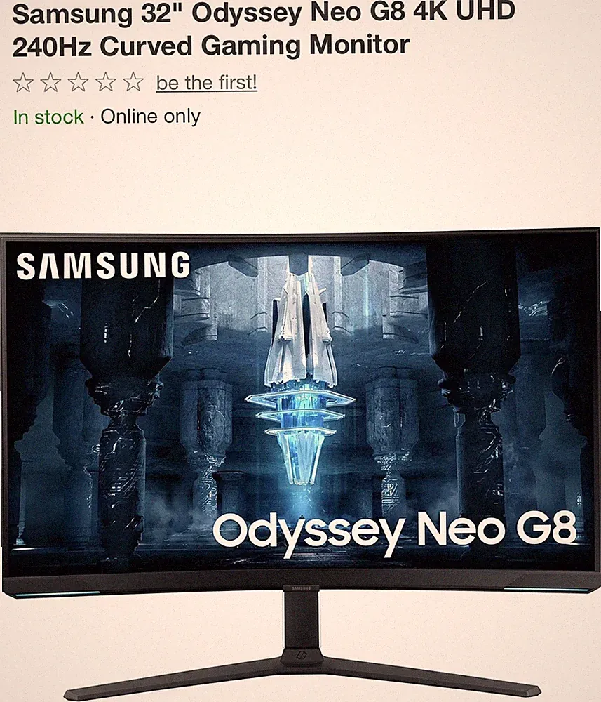 Samsung Odyssey Neo G8 32-inch 4K UHD Curved Monitor 240Hz 1ms Gsync 1000R