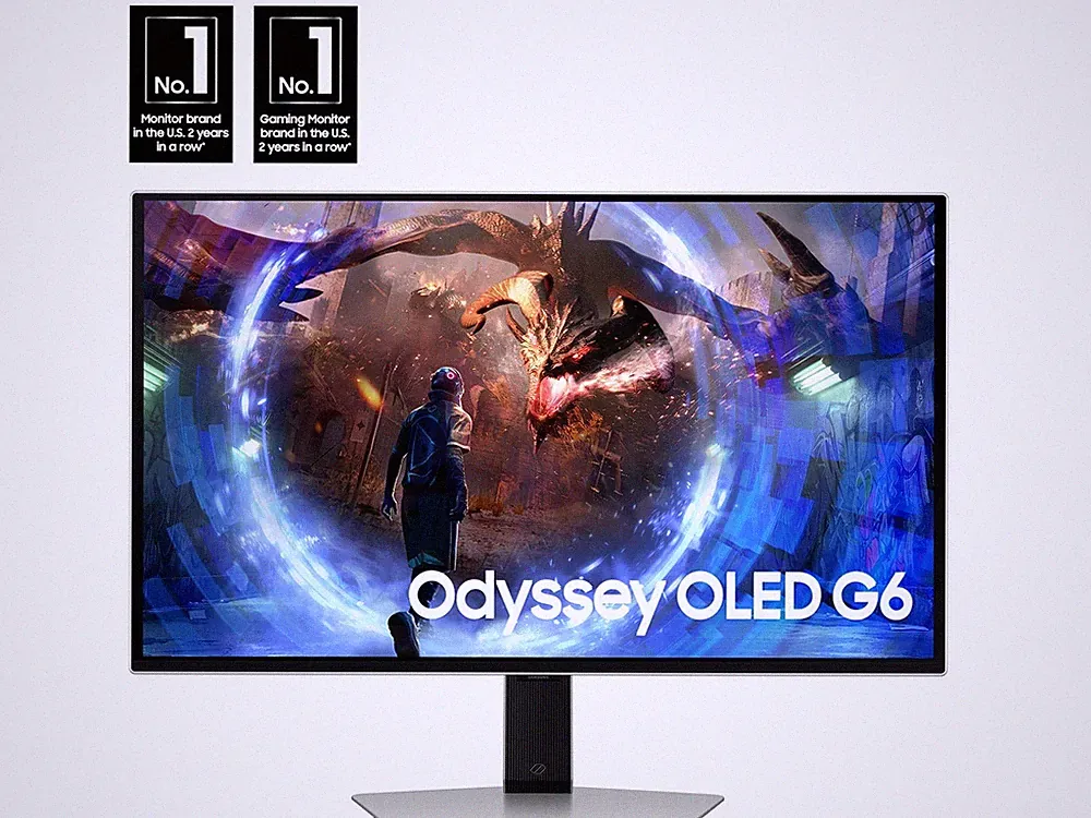 Samsung S27DG602SN 27" WQHD Gaming OLED Monitor - 360Hz - Silver