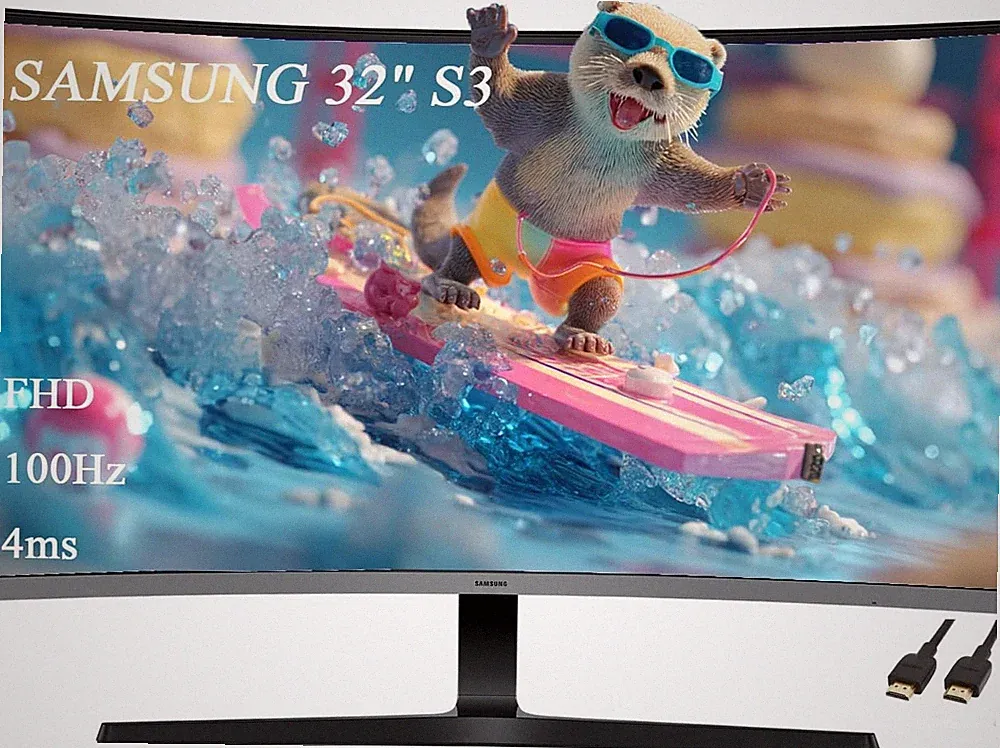 Samsung S3 S39GD 32" 1800R Curved FHD 100Hz Monitor with Speakers, HDMI