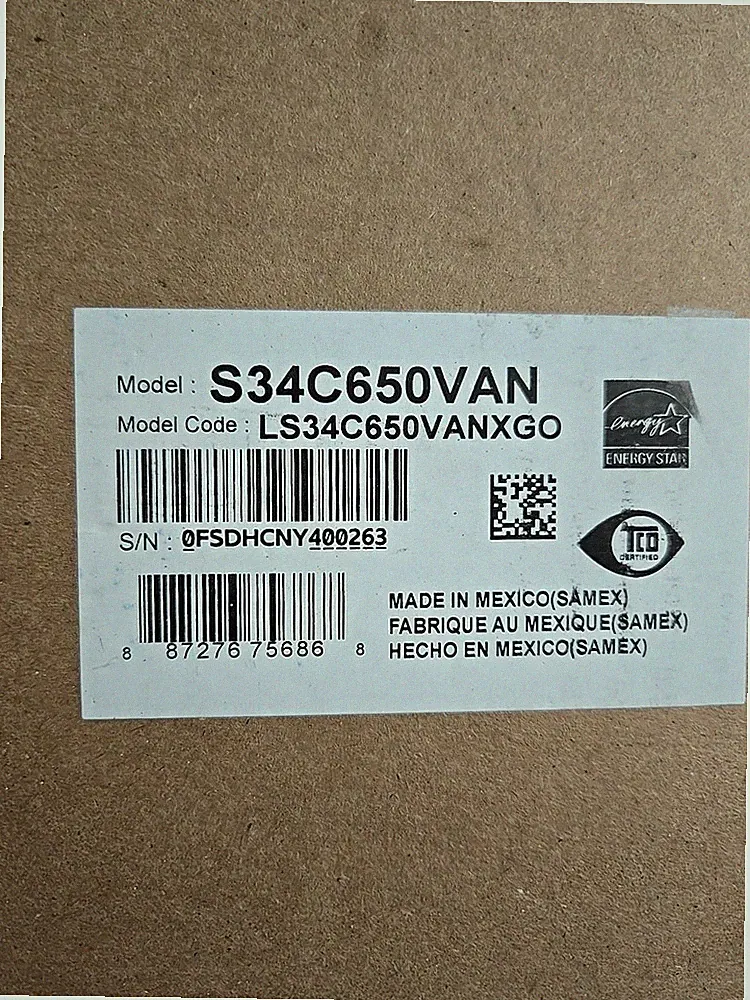 SAMSUNG S34C650VAN 34 ViewFinity Curved PC Monitor