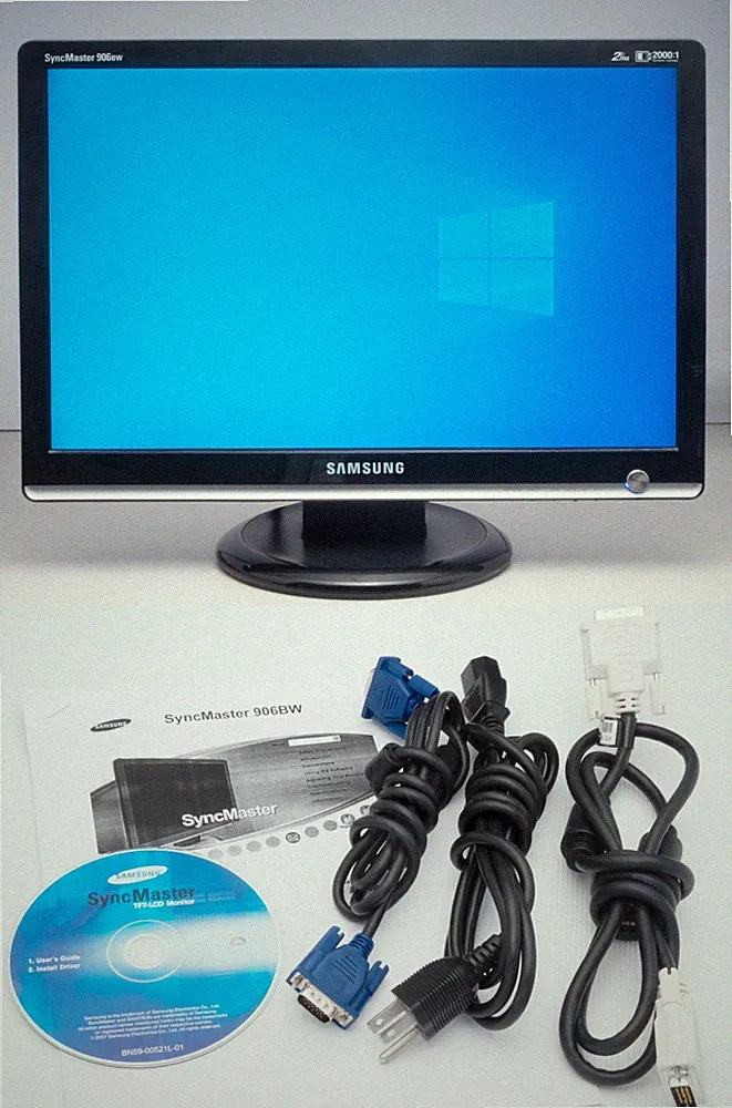 SAMSUNG SYNCMASTER 906BW 19" WIDESCREEN LCD MONITOR VGA DVI TESTED WITH CABLES