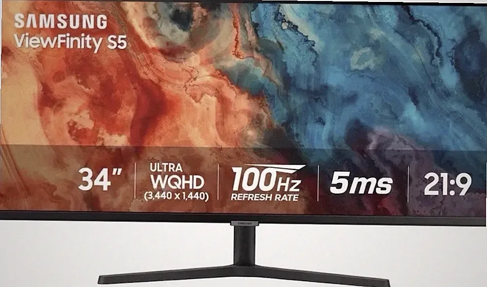 SAMSUNG ViewFinity S5 34" Ultra-WQHD Monitor 100Hz, 5ms, HDR10, AMD FreeSync NEW