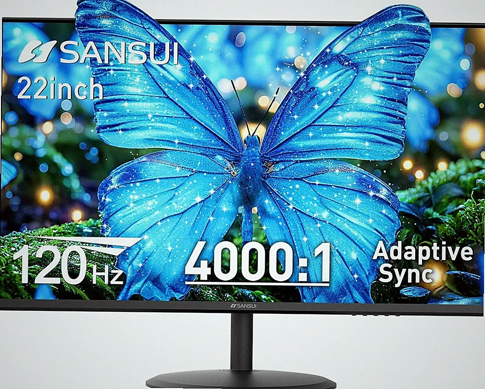 SANSUI 22 Inch 120Hz Computer Monitor, FHD 1080P Eye Care for Home/Office | 4000