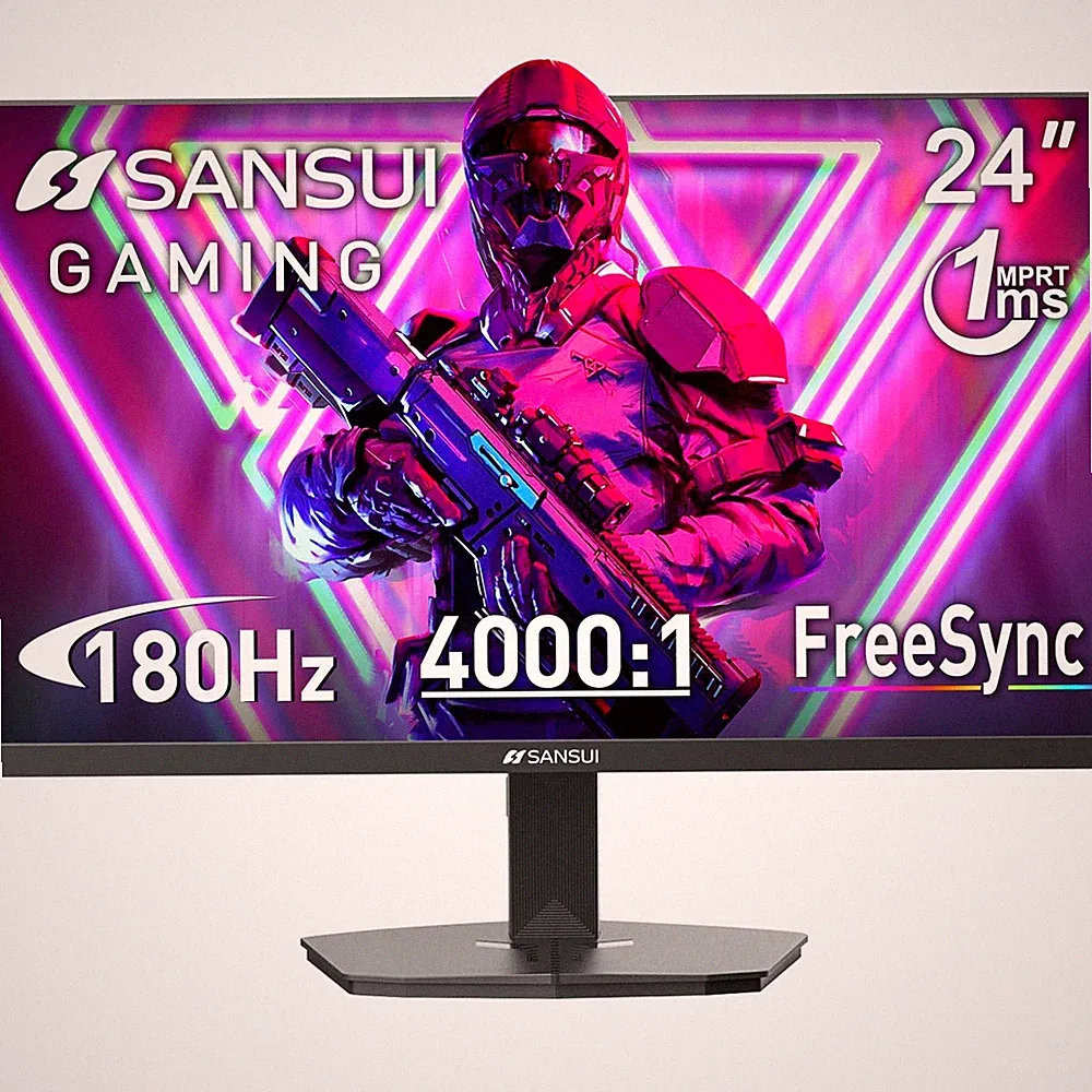 SANSUI 24 Inch Gaming Monitor 200Hz 180Hz 1Ms FreeSync HDR 110% sRGB FHD 1080...