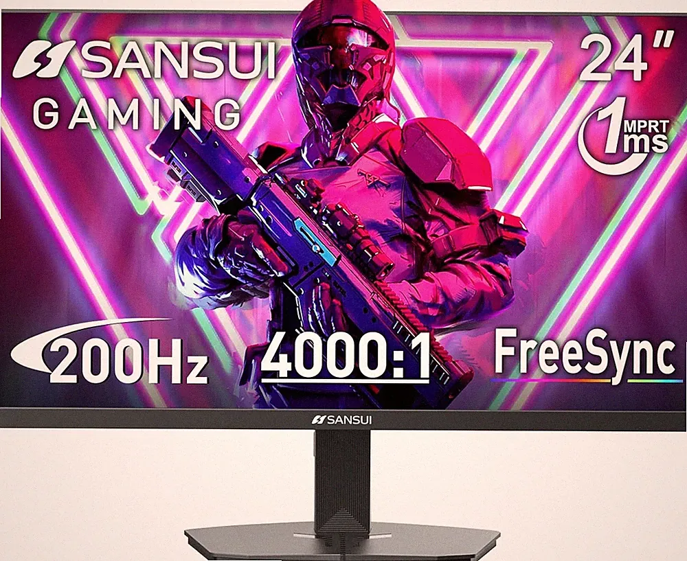 SANSUI 24 Inch Gaming Monitor 200Hz 1Ms Freesync HDR 110% Srgb FHD 1080P Compute