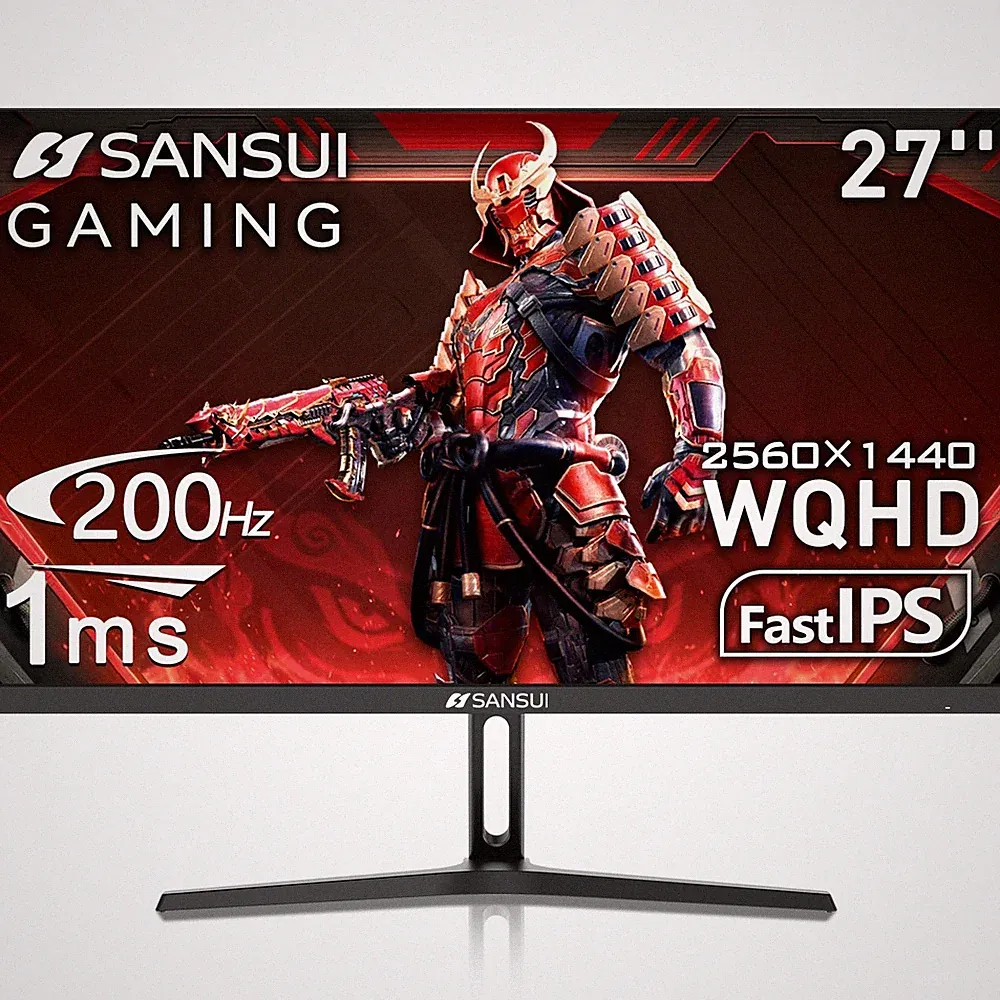SANSUI 27 Inch WQHD 2560 x 1440 IPS Gaming Monitor, 200Hz 180Hz 1ms Computer...