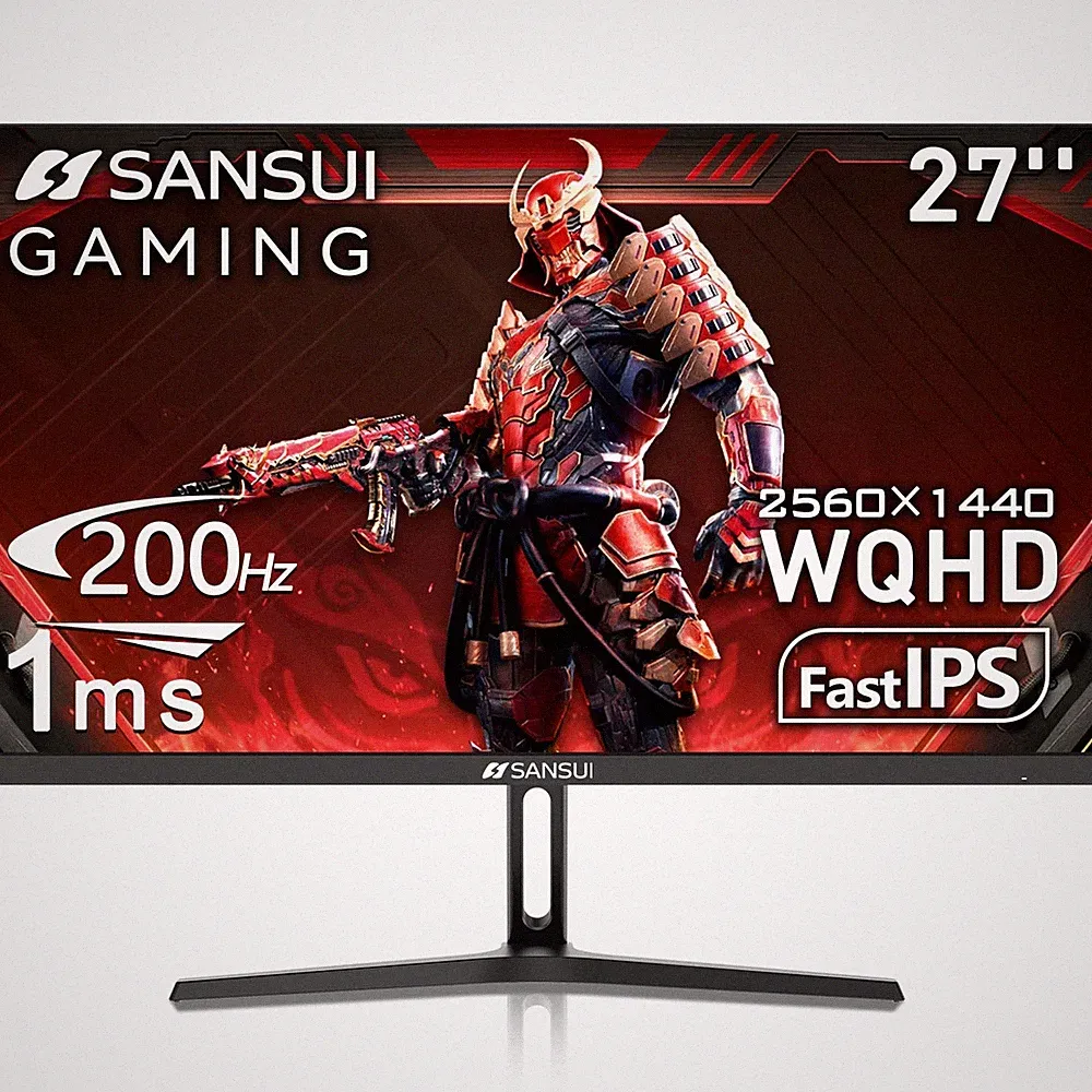 SANSUI 27 Inch WQHD 2560 x 1440 IPS Gaming Monitor, 200Hz 180Hz 1ms Computer Mon