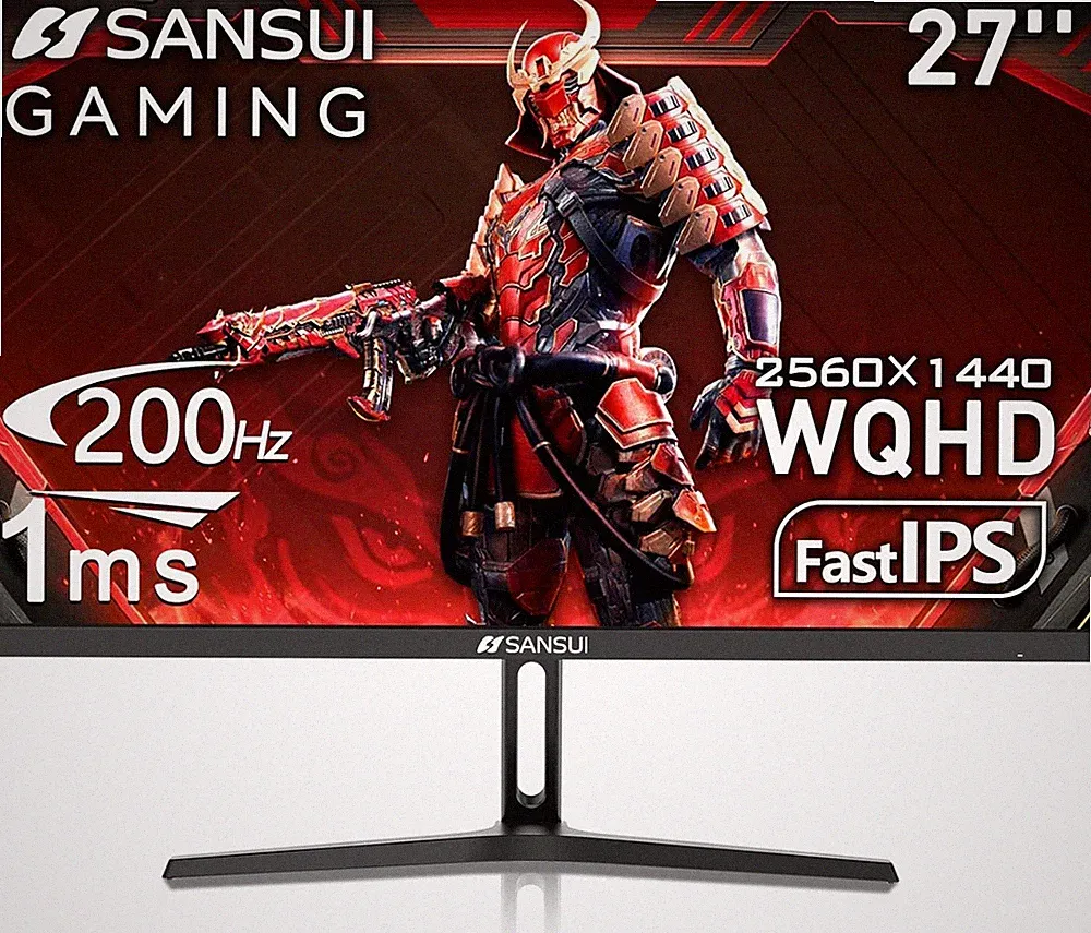 SANSUI 27 Inch WQHD 2560 x 1440 IPS Gaming Monitor, 200Hz 1ms
