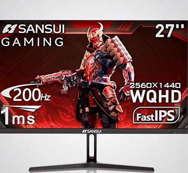 SANSUI 27" WQHD 2560x1440 IPS Gaming Monitor 200Hz/180Hz 1ms – DP & HDMI, HDR, 1
