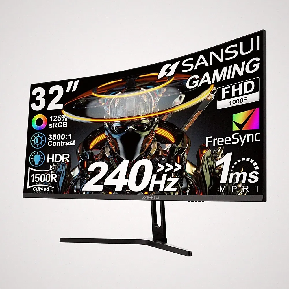 SANSUI 32-Inch 2K Curved Gaming Monitor WQHD 2560 x 1440 180Hz ES-G32c1q
