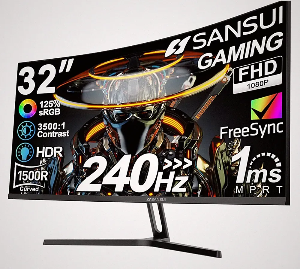sansui 32 inch curved 240hz gaming monitor FHD 1920x1080.