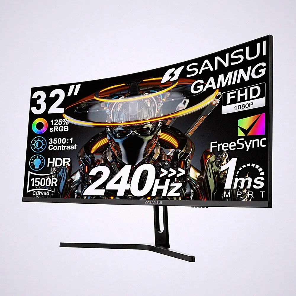 SANSUI 32 Inch Curved 240Hz Gaming Monitor High Refresh Rate, FHD 1080P Gamin...