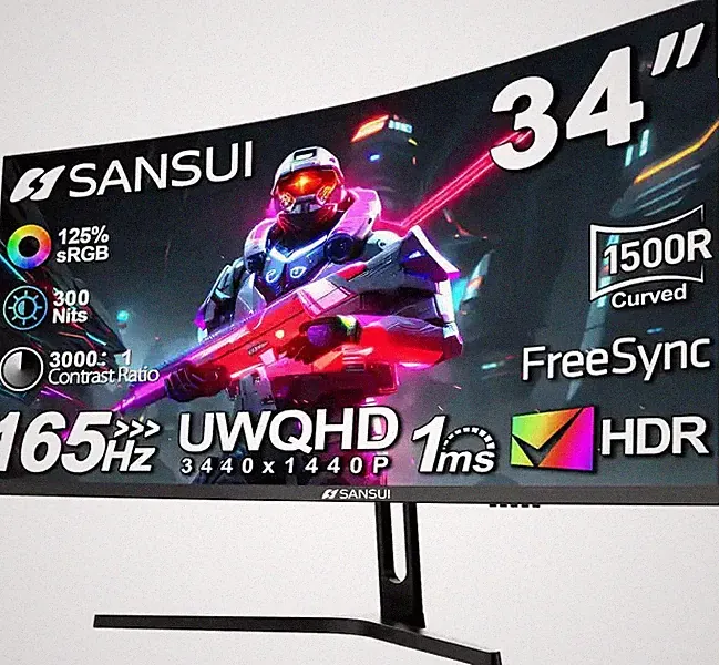 sansui 34-inch curved gaming monitor