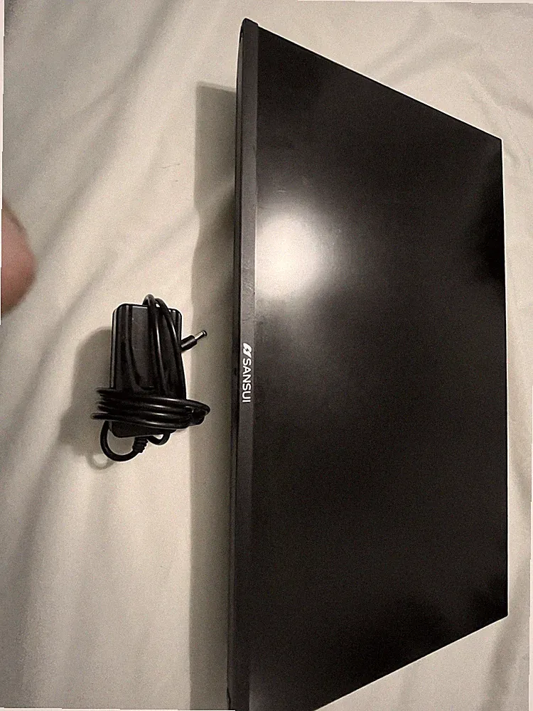 SANSUI Black Computer Monitor Display Screen with Power Adapter for Desktop PC