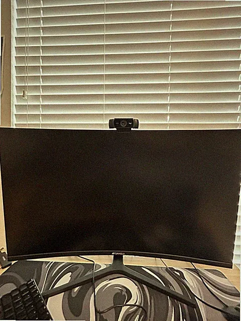 SANSUI Curved Monitor Black HDMI Input with Stand and Webcam