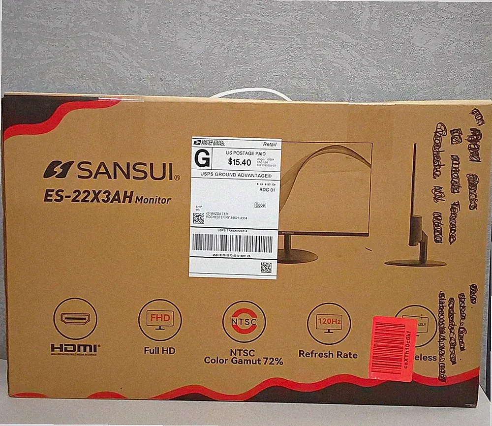 Sansui ES-22X3AH 22in LED Monitor FHD 1920x1080 120Hz HDMI Frameless*