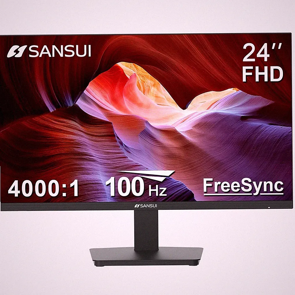 SANSUI FHD 24 Inch 100Hz LED PC Monitor, HDMI VGA Ports VESA Mount (ES-24F2) NIB