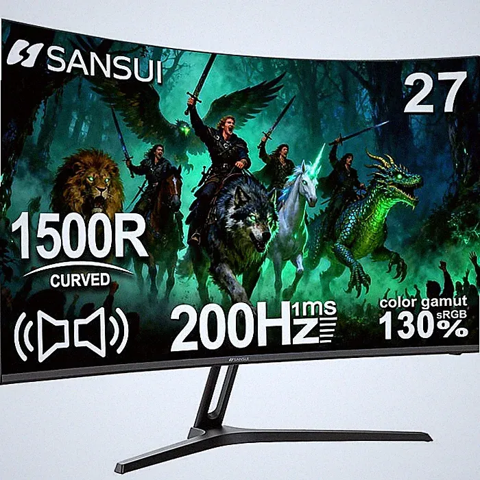 Sansui G-Series 27" Curved FHD 200Hz AMD Free-Sync VA Gaming Monitor
