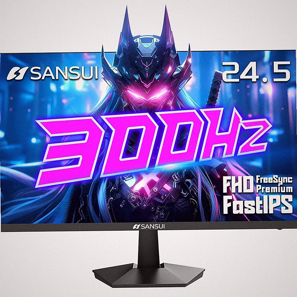 SANSUI Gaming Monitor, 24.5" 300hz 240hz FHD 1080P 1ms FPS PC Monitor Gaming,...