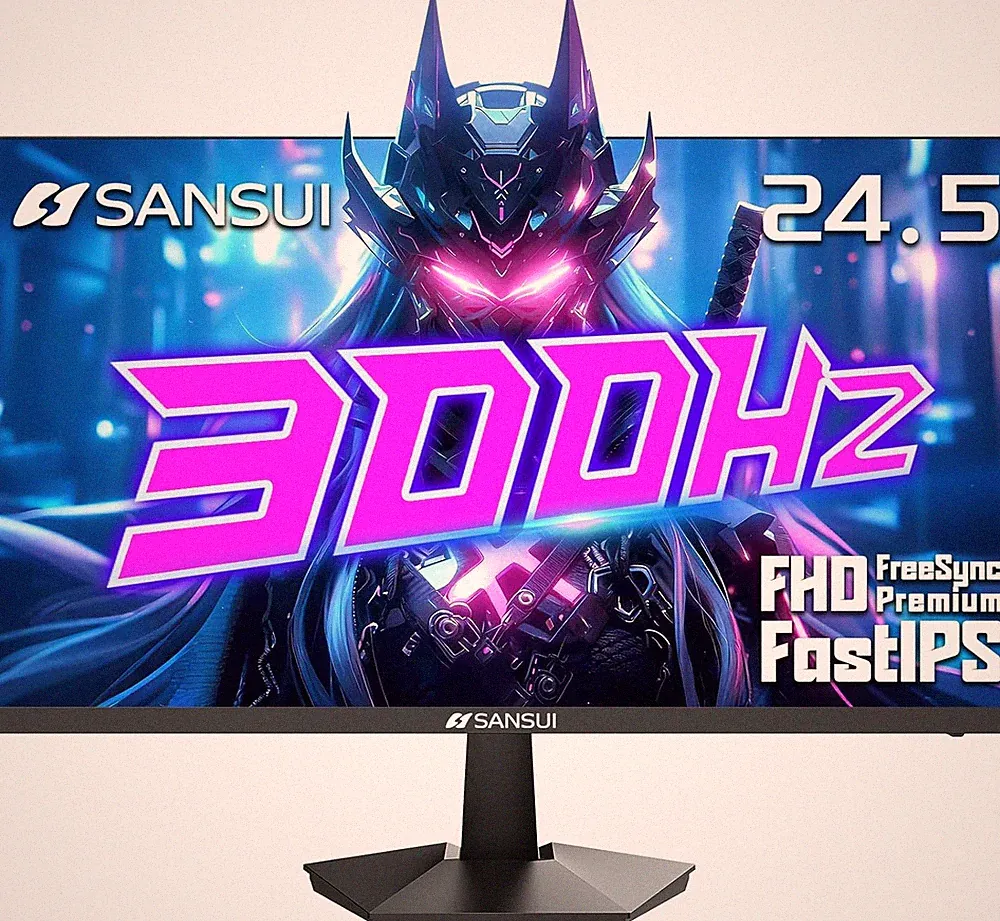 SANSUI Gaming Monitor, 24.5" 300hz 240hz FHD 1080P 1ms FPS PC Monitor Gaming, HD