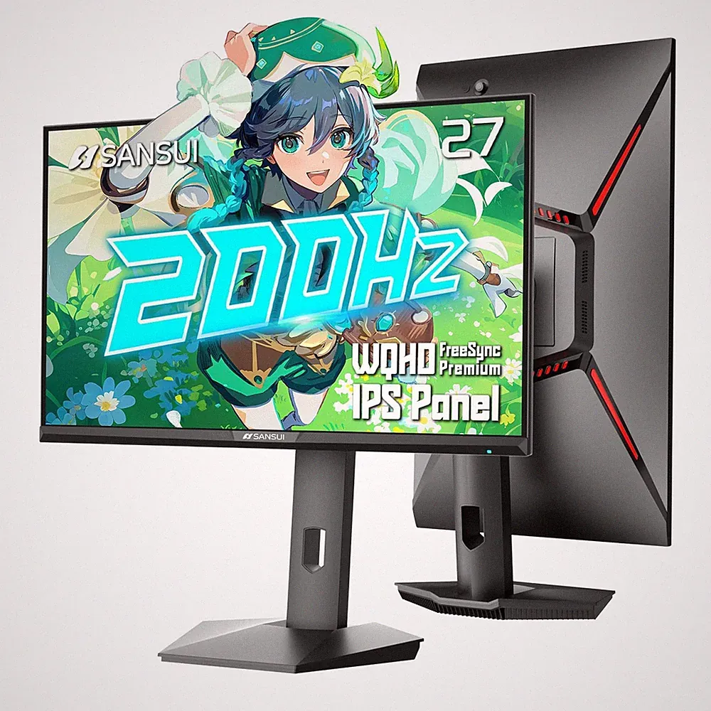 SANSUI Gaming Monitor 27" 1440P 200Hz 180Hz WQHD 2560×1440-AMD FreeSync 1ms
