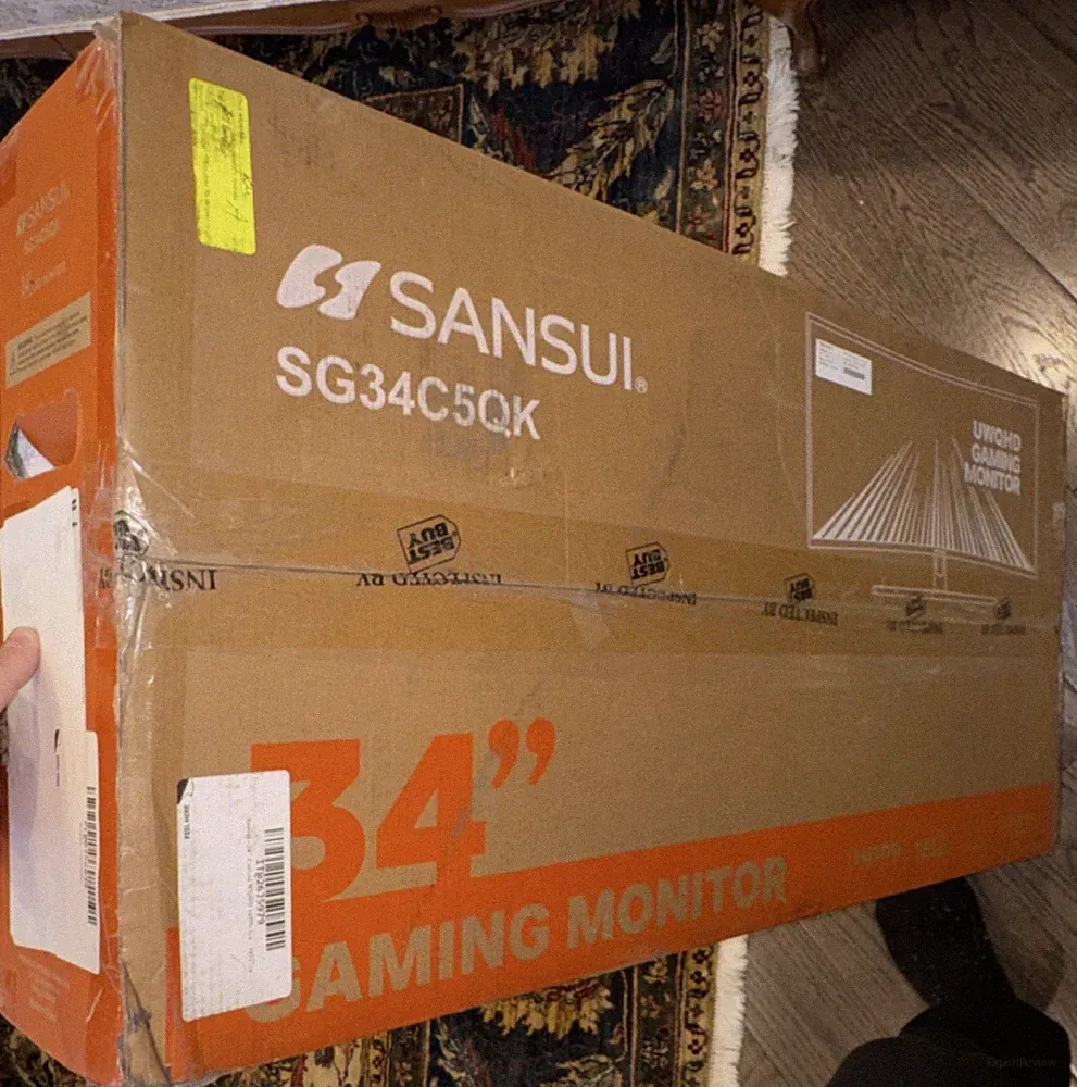 SANSUI SG34C5QK 34" LED Gaming Monitor Brown Orange 34 Inch Wide Screen