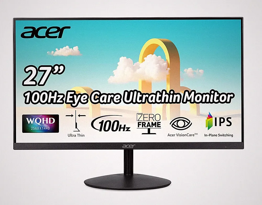 SB272U Ebiip 27" WQHD 2560X1440 IPS Zero-Frame Gaming Office Monitor | AMD Frees