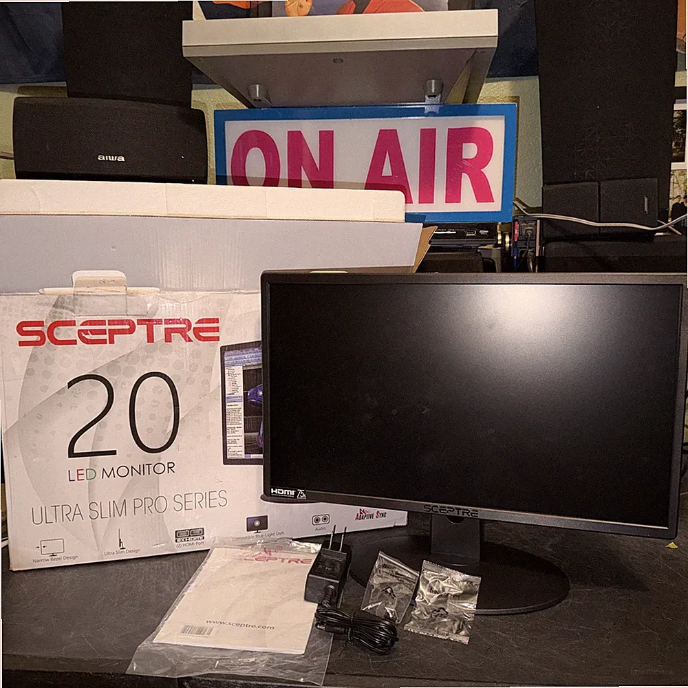 Sceptre 20" LED Monitor Ultra Slim Pro Series E205W Complete In Box. See Video!