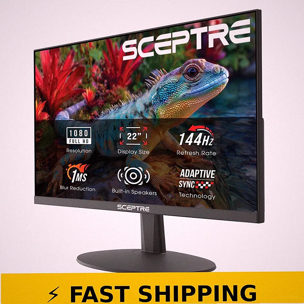 Sceptre 22-Inch Gaming Monitor FHD 1080p 144Hz Machine Black