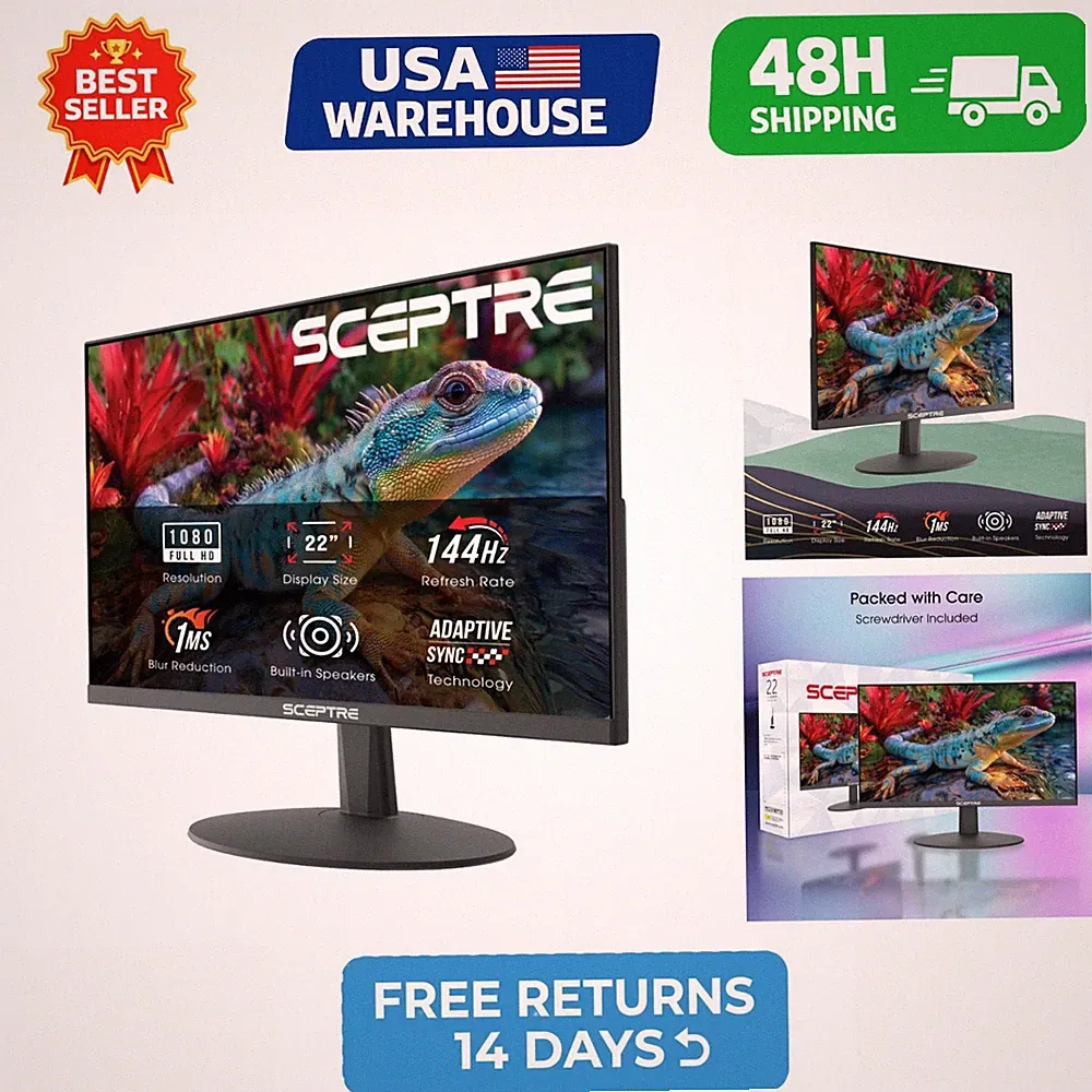Sceptre 22in 144Hz Gaming Monitor FHD 1080p HDMI DisplayPort Speakers