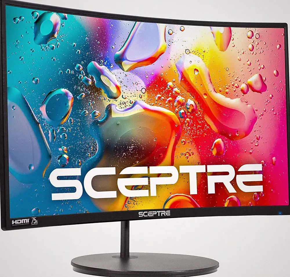 Sceptre 24" Curved Gaming Monitor 1080p 75Hz HDMI VGA VESA Speakers Black