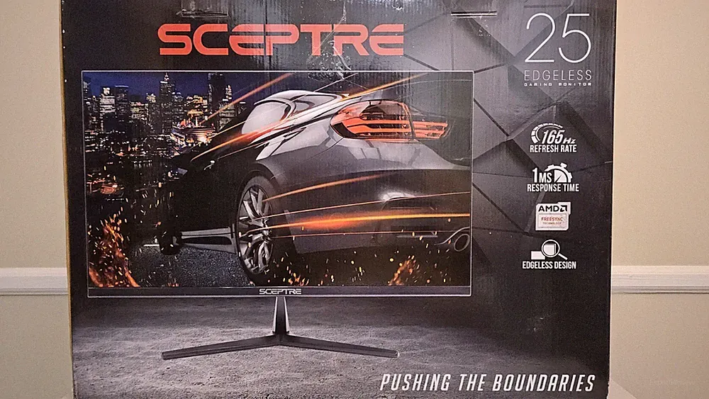 Sceptre 25 inch Monitor, FHD, 1080p, 165Hz, 1ms, AMD FreeSync, LED, Box Damage