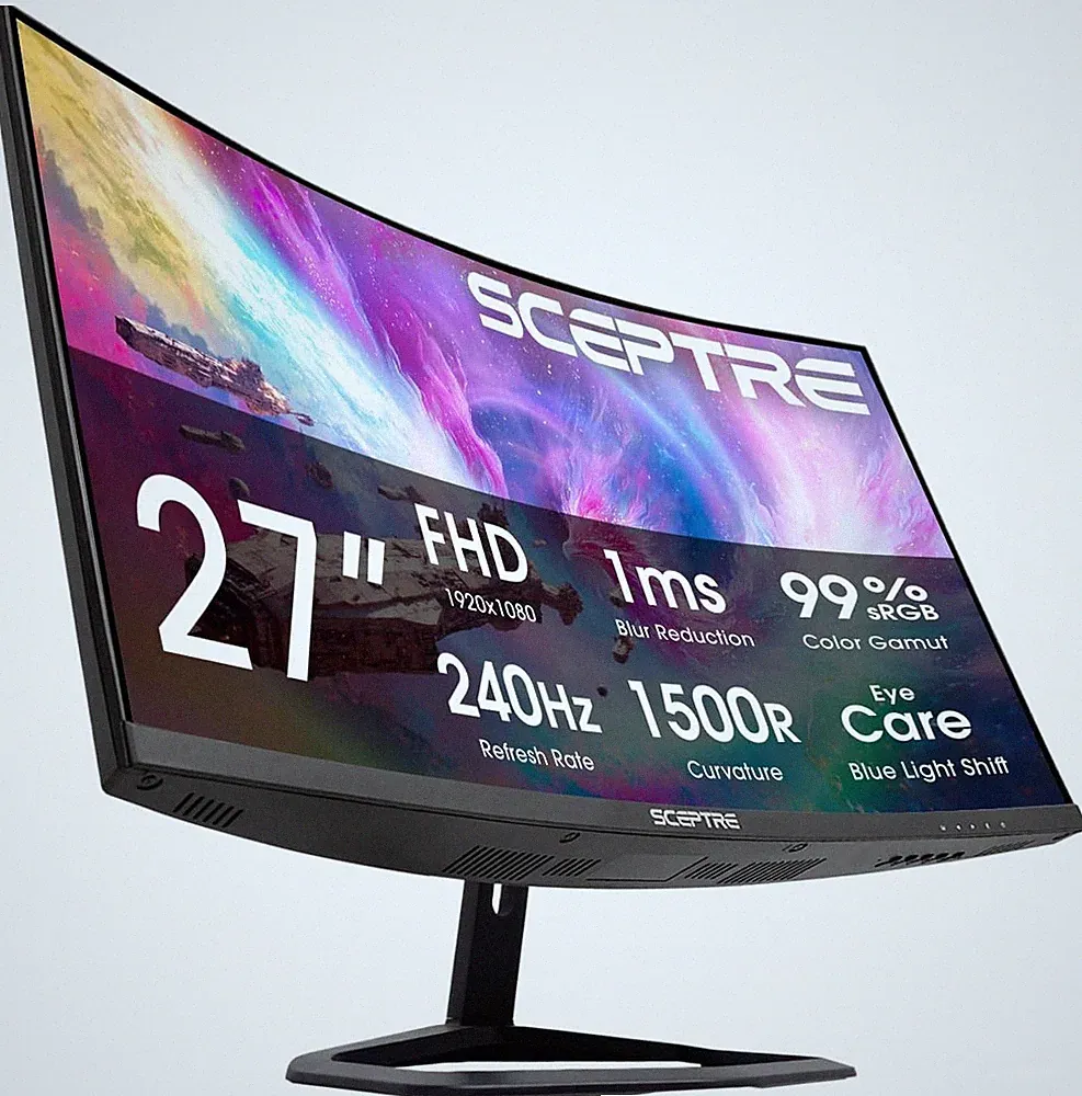 Sceptre 27" Curved Gaming Monitor FHD 1080p 240Hz 1500R HDMI DP Speakers